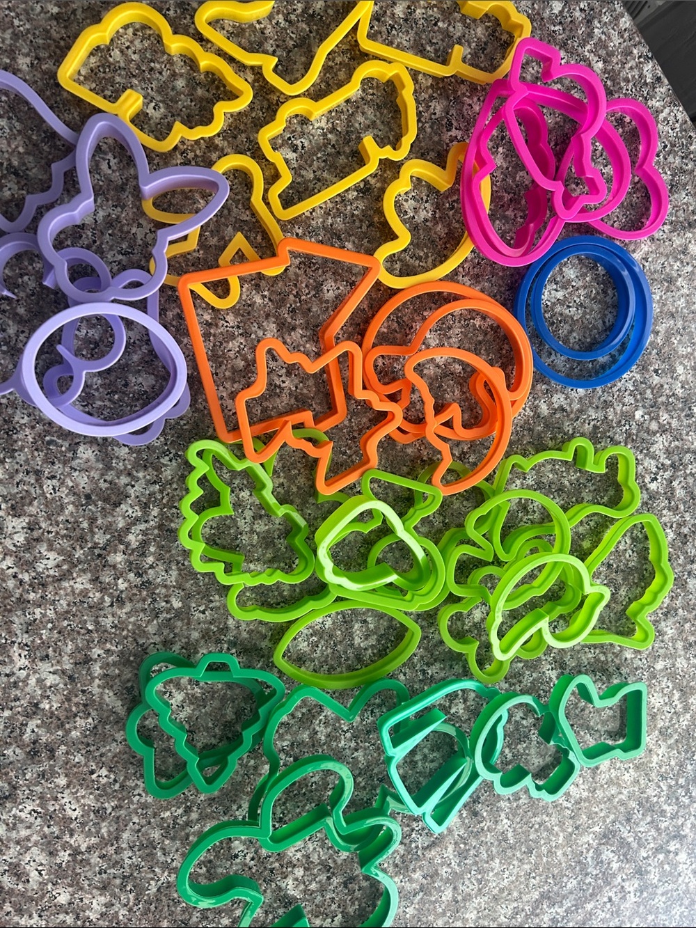 Assorted Colorful Plastic Cookie Cutters - Bright Mix